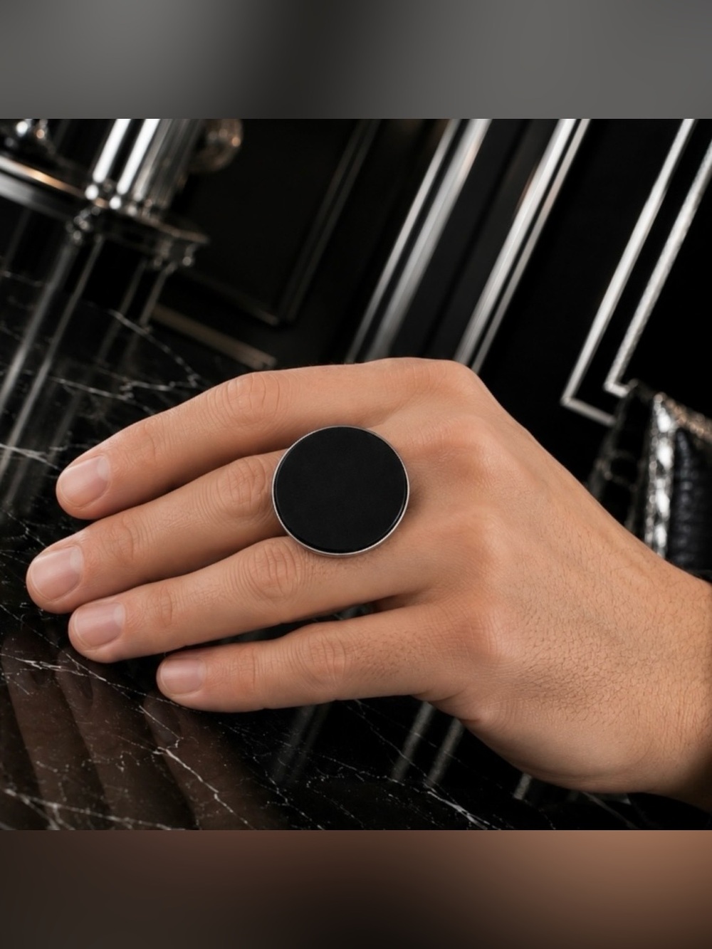 8 8.5 9 Handmade Ring Black Onyx Gem Solid 925 Sterling Silver Gemstone Fine Art